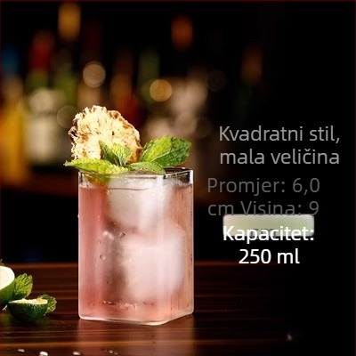 Staklena čaša za vodu s ravnim stijenkama, kvadratna čaša za koktele, Long Island Iced Tea čaša, japanskog stila tanki uspravni Collins čaša, čaša za viski