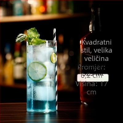 Staklena čaša za vodu s ravnim stijenkama, kvadratna čaša za koktele, Long Island Iced Tea čaša, japanskog stila tanki uspravni Collins čaša, čaša za viski