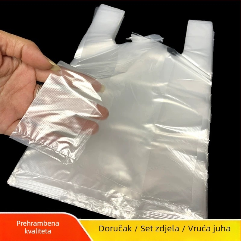 Bijele prozirne prehrambene plastične vrećice za peciva, voće i povrće; vrećice za kupovinu i kućnu upotrebu