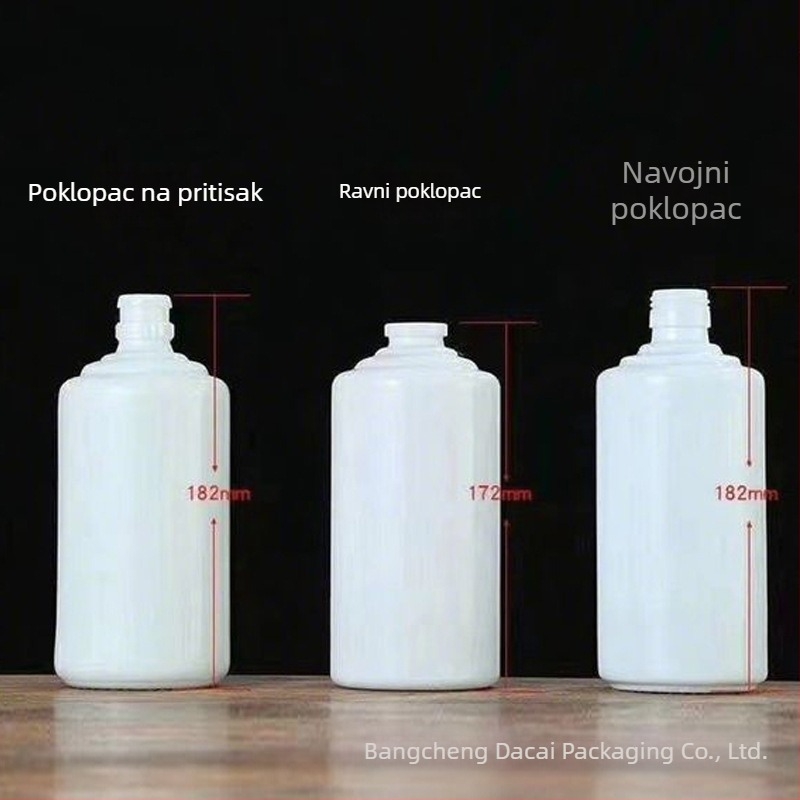 Staklena boca vina u obliku Moutai, mliječno bijela, veliko grlo, 500 ml, dizajn sa svilenim i zubnim otvorom