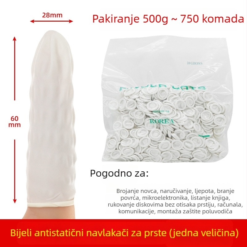 Jednokratne bež latex navlake za prste, bez prašine, narančaste boje, protivklizne i antistatike, 500 g