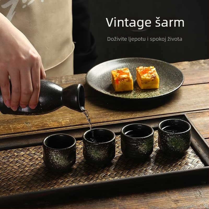 Japanska sake čaša od keramike, retro stil, jedna čaša, kapacitet 1–100 ml
