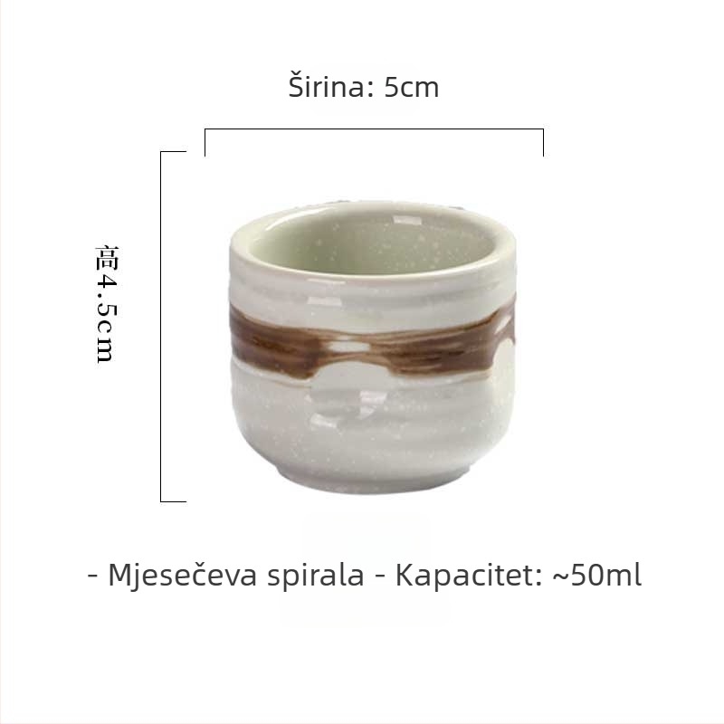 Japanska sake čaša od keramike, retro stil, jedna čaša, kapacitet 1–100 ml