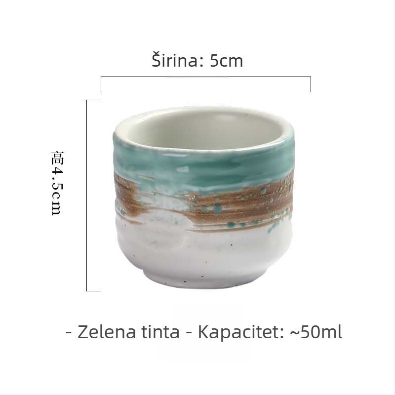 Japanska sake čaša od keramike, retro stil, jedna čaša, kapacitet 1–100 ml