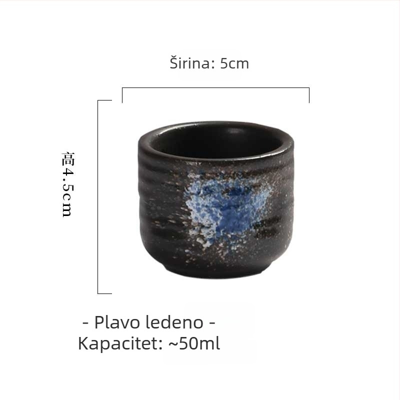 Japanska sake čaša od keramike, retro stil, jedna čaša, kapacitet 1–100 ml