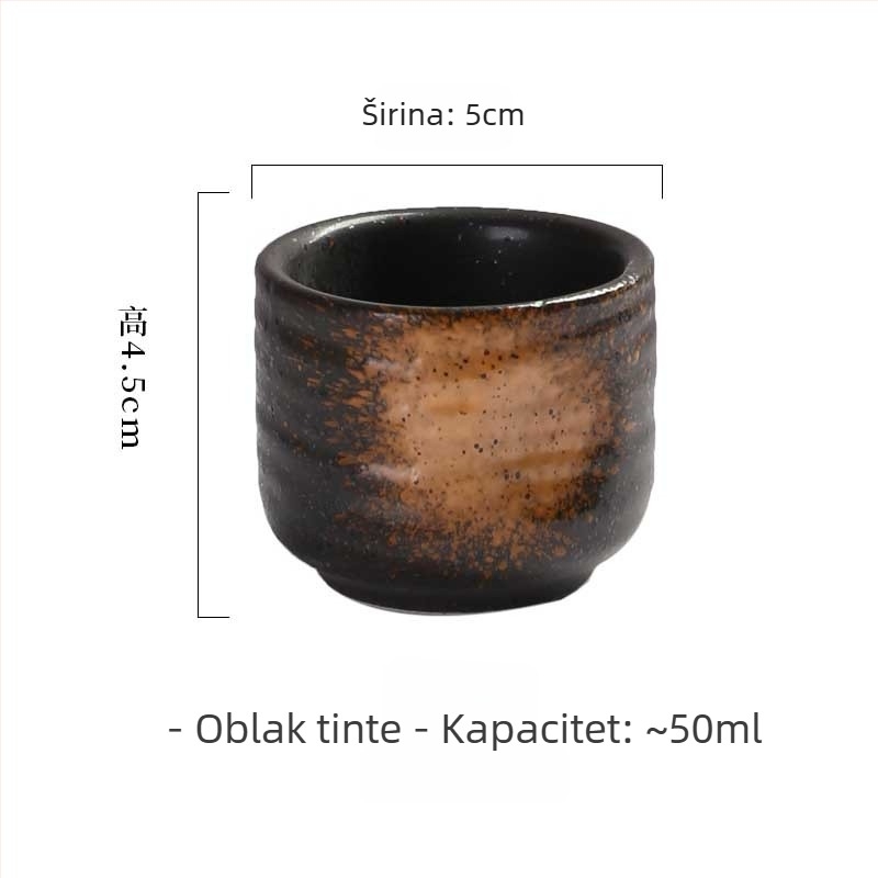 Japanska sake čaša od keramike, retro stil, jedna čaša, kapacitet 1–100 ml