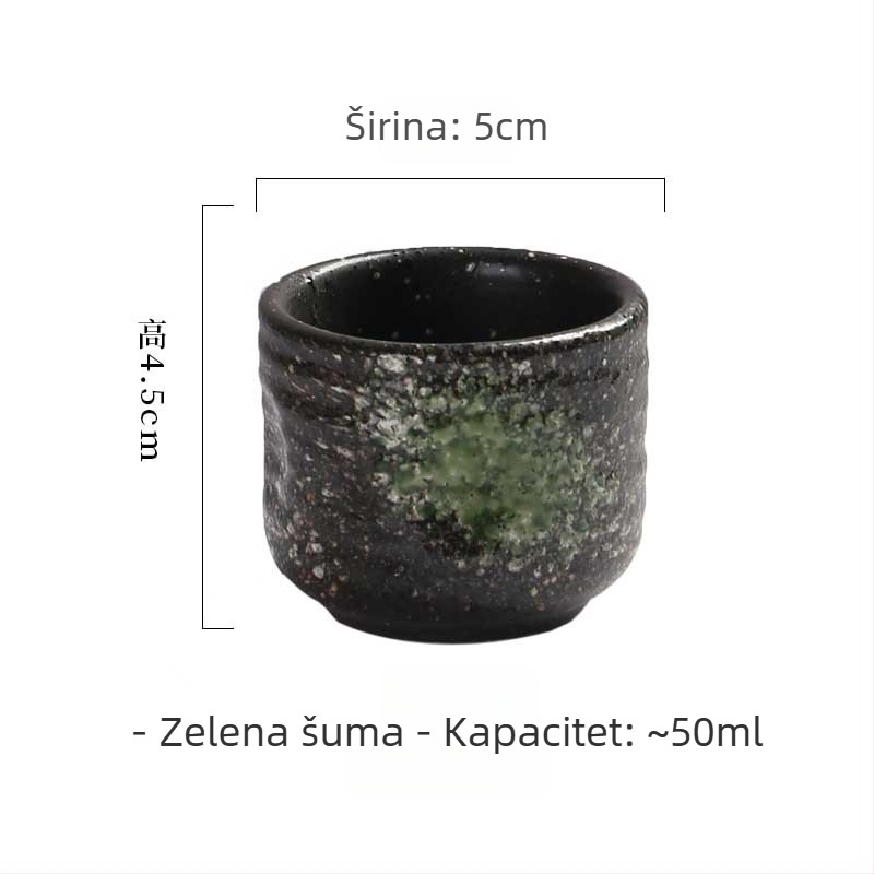 Japanska sake čaša od keramike, retro stil, jedna čaša, kapacitet 1–100 ml