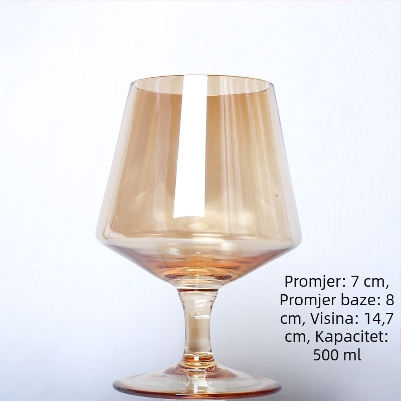 Čaša za vino od kristalnog stakla s crnim elektropoliranim stalkom, europskog stila banketna čaša