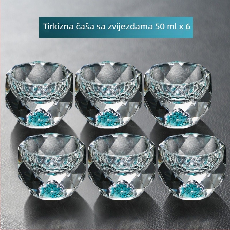 Starburst Cup s zlatnom folijom od kristalnog stakla za liker, kućna uporaba, dozator pića i čašica za shot