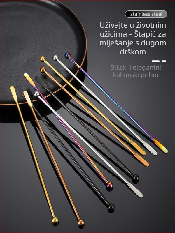 Koktel miješalica od 304 nehrđajućeg čelika, dugi držak, za bar, kavu i napitke