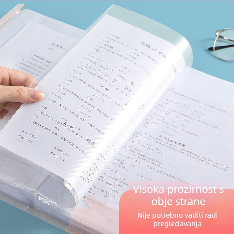 Jerry Prozirna bilježnica za testove za učenike srednje škole, 20/30/40 stranica, PP materijal