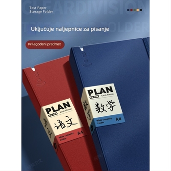 Folder za ispite A3/A4 s prozirnim umetcima za umetke, dvostruki klip, PP materijal