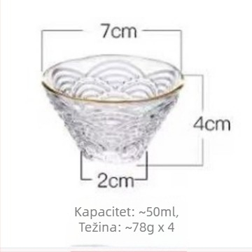 Kreativni stakleni set za piće, male čaše, kineski stil