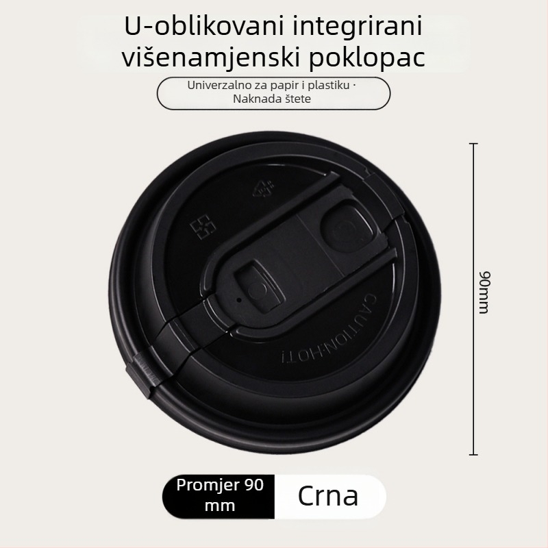 Poklopac za šalicu kave promjera 90 mm, jednokratni, debeli papir, za tople napitke poput sojinog mlijeka i mliječne čaja, pakiranje za ponijeti, stil Instagram