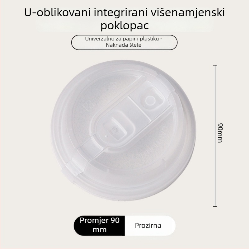 Poklopac za šalicu kave promjera 90 mm, jednokratni, debeli papir, za tople napitke poput sojinog mlijeka i mliječne čaja, pakiranje za ponijeti, stil Instagram