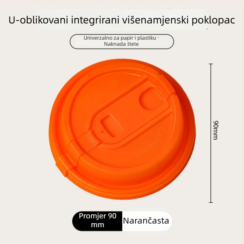 Poklopac za šalicu kave promjera 90 mm, jednokratni, debeli papir, za tople napitke poput sojinog mlijeka i mliječne čaja, pakiranje za ponijeti, stil Instagram