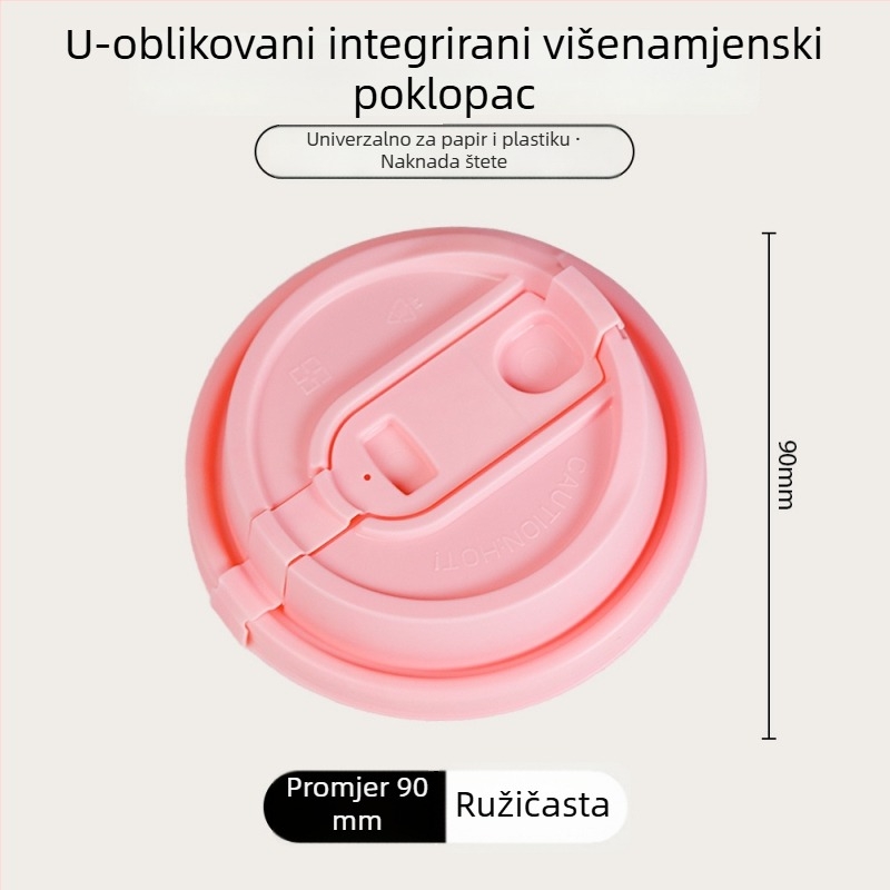 Poklopac za šalicu kave promjera 90 mm, jednokratni, debeli papir, za tople napitke poput sojinog mlijeka i mliječne čaja, pakiranje za ponijeti, stil Instagram