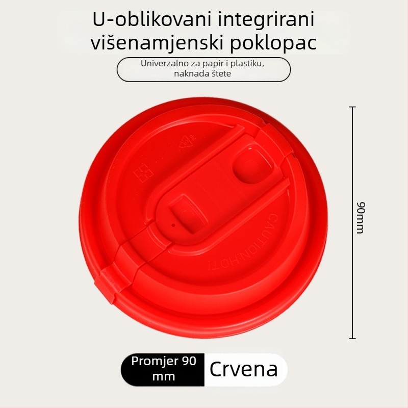 Poklopac za šalicu kave promjera 90 mm, jednokratni, debeli papir, za tople napitke poput sojinog mlijeka i mliječne čaja, pakiranje za ponijeti, stil Instagram