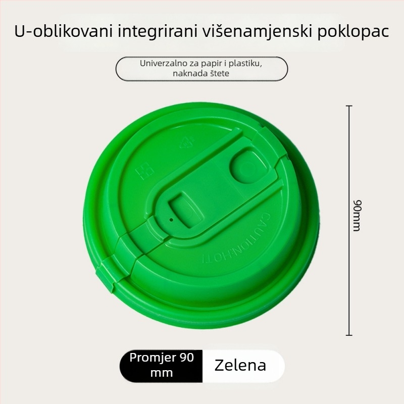 Poklopac za šalicu kave promjera 90 mm, jednokratni, debeli papir, za tople napitke poput sojinog mlijeka i mliječne čaja, pakiranje za ponijeti, stil Instagram