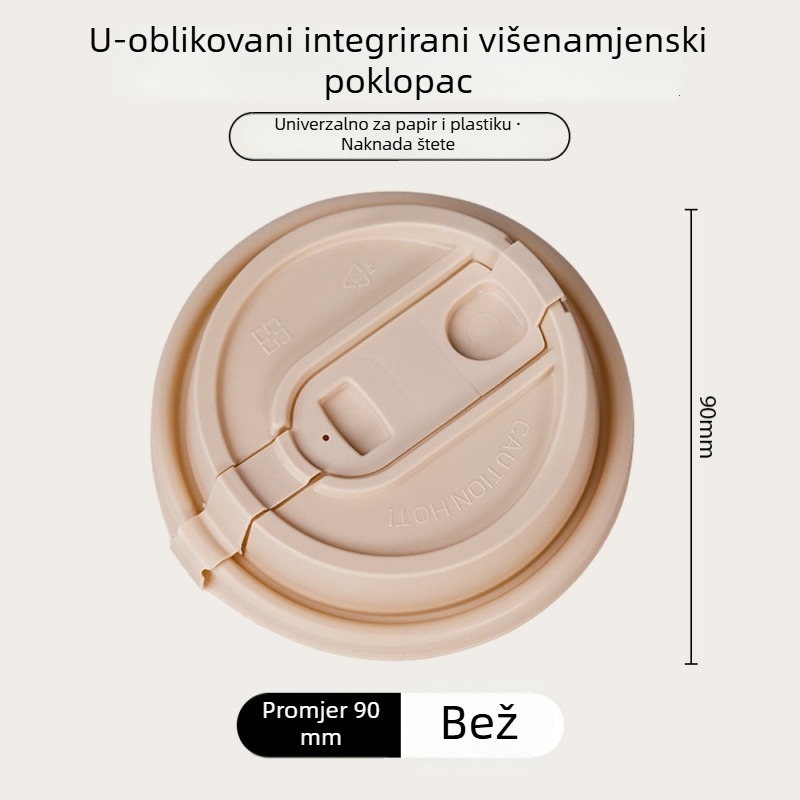 Poklopac za šalicu kave promjera 90 mm, jednokratni, debeli papir, za tople napitke poput sojinog mlijeka i mliječne čaja, pakiranje za ponijeti, stil Instagram