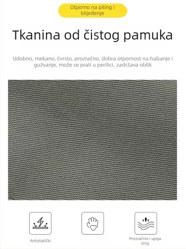 Muški ljetni radni komplet od 100% pamuka, s dugim rukavima, lagan, anti-statistički zaštitni komplet za Nacionalnu mrežu