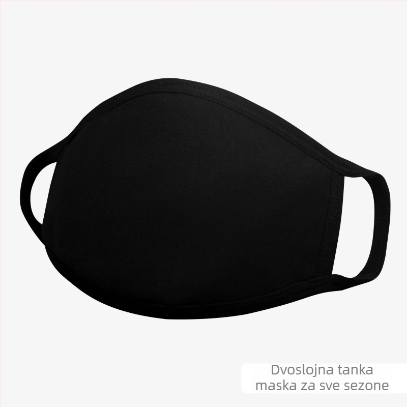 Pamukasta maska protiv prašine, stilizirana unisex maska za zimu, crna, za vožnju biciklom, debela i periva