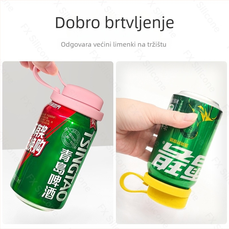 Silikonski poklop za limenke pića – gazirana pića, pivo i Coca-Cola; nepropusan, moguć tisak logotipa