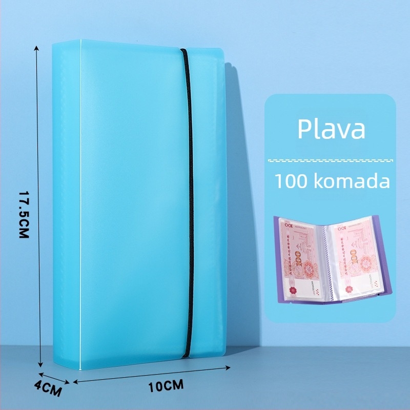 Plastična knjiga za štednju novca, kapacitet 200 kovanica, veličina A6