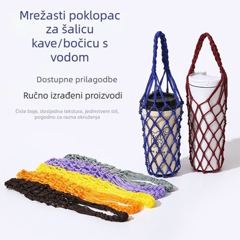 Izolacijski mrežasti rukav za šalice s mlijekom, čajem i kavom, zaštitna navlaka za staklenu šalicu, prijenosna mrežasta torbica za šalicu