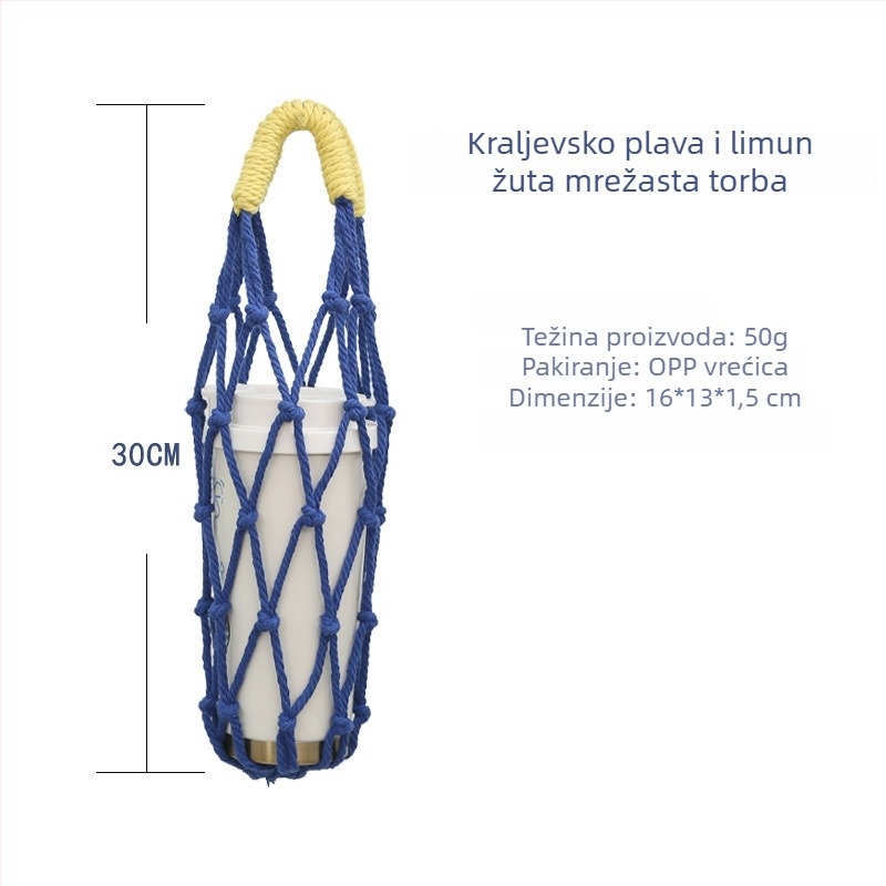 Izolacijski mrežasti rukav za šalice s mlijekom, čajem i kavom, zaštitna navlaka za staklenu šalicu, prijenosna mrežasta torbica za šalicu