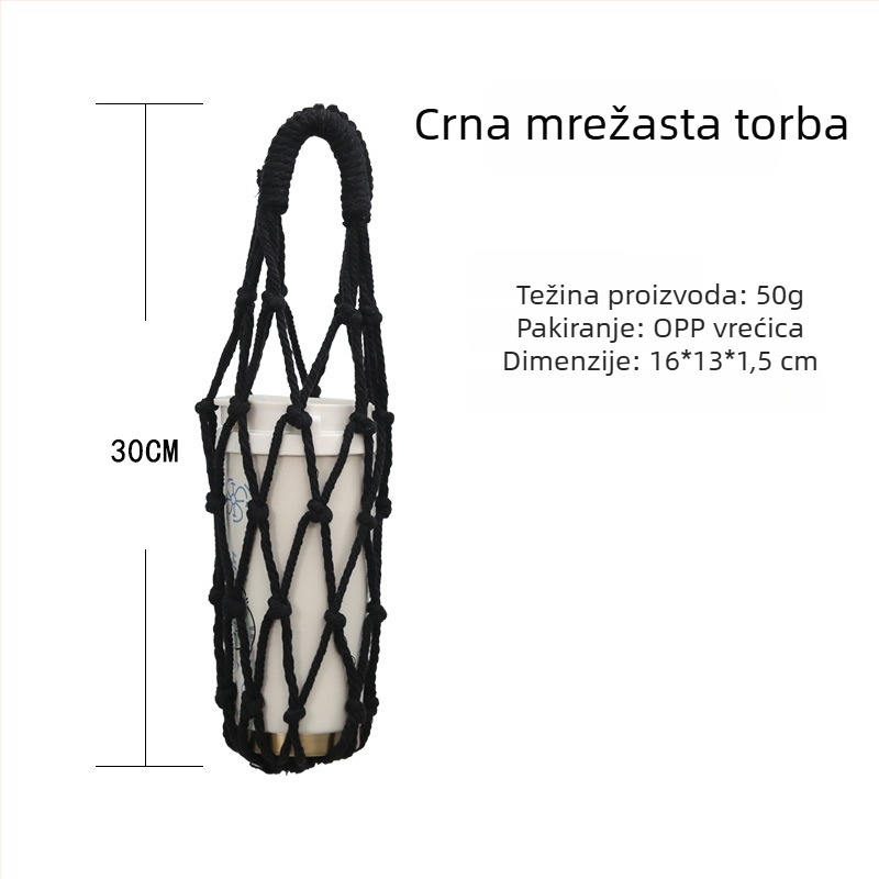 Izolacijski mrežasti rukav za šalice s mlijekom, čajem i kavom, zaštitna navlaka za staklenu šalicu, prijenosna mrežasta torbica za šalicu