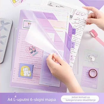 A4 gradijentni višeslojni folder s klipsom, deblji, lagan za nošenje, velik kapacitet, vodootporan za ispitne materijale