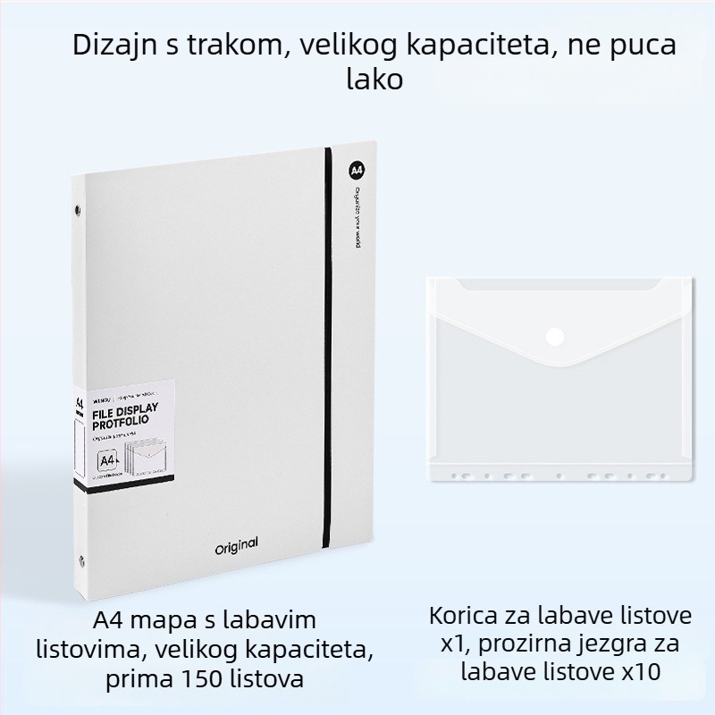 A4 prozirna mapa za dokumente, minimalističkog dizajna, dimenzije 32,3×26,5 cm