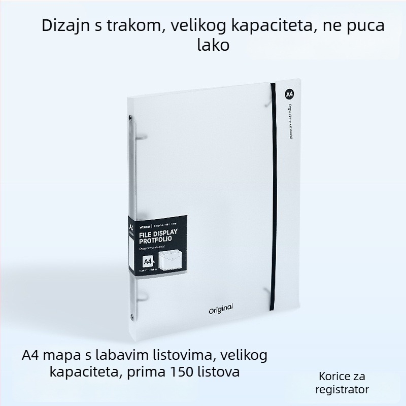 A4 prozirna mapa za dokumente, minimalističkog dizajna, dimenzije 32,3×26,5 cm