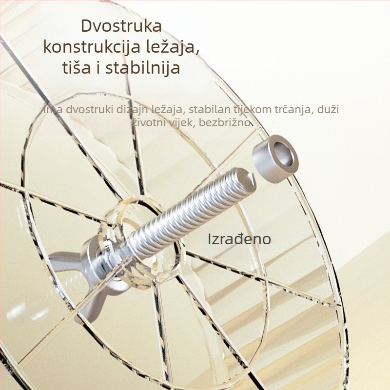 Ekstra veliki tihi kolutić za hrčka s držačem i ukrasom za kavez