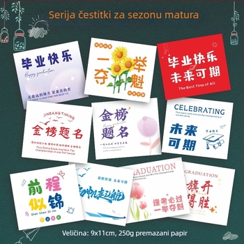 Buket za završnu maturu uz čestitarske kartice i ručno pisane poruke