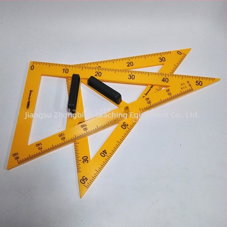 Magnetski nastavni geometrijski set: veliki trokutasti ravnalo, ravnalo, kružilo i kutomjer