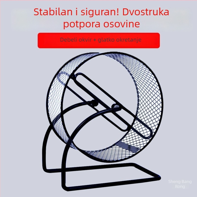 Tiho trkaći kotačić za hrčka sa metalnom potporom; plastična igračka za oštrenje noktiju za ježa i vjevericu