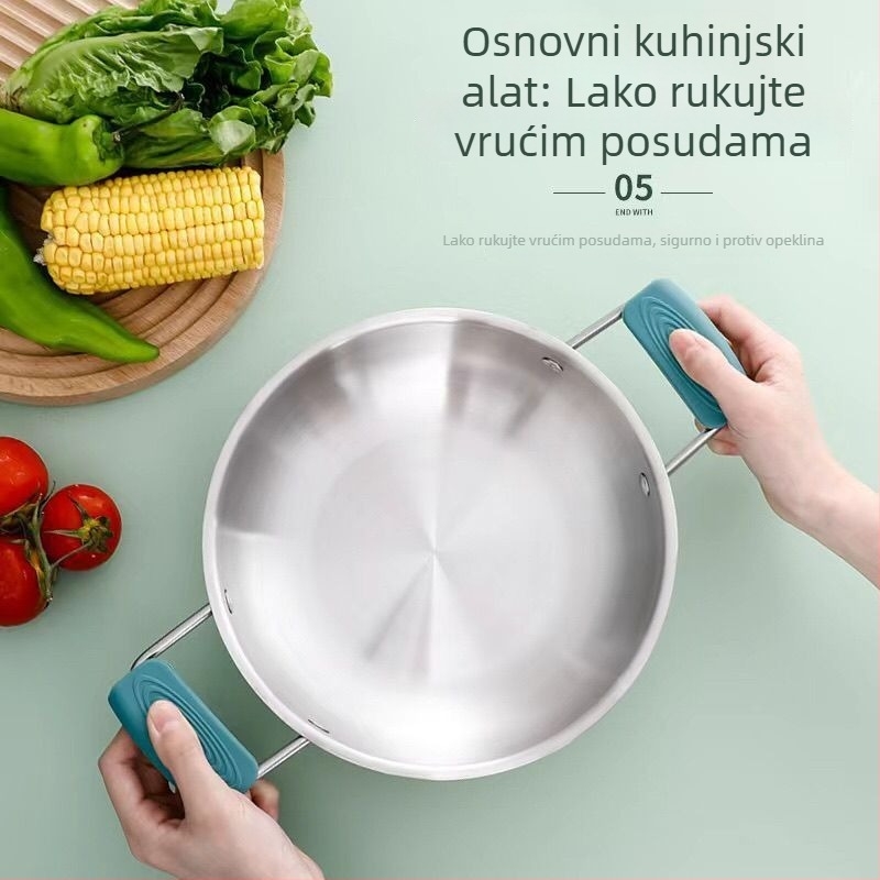 Silikonska navlaka za dršku od lijevanog željeza – termička izolacija, univerzalna zaštita od opeklina za lonce na paru