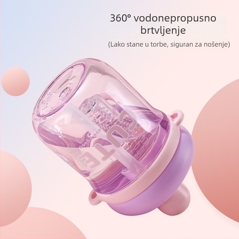 Minimalistička plastična čaša s dizajnom čaja od cvijeća, sa slamkom, prijenosna kompaktna čaša za vodu za studente i parove, influencer stil