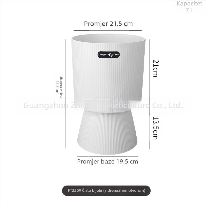 Unutarnji plastični lonac s visokim nogama - premium, lak za održavanje, prozračan, štedljiv s vodom, izdržljiv, rimski stil, pogodan za Cymbidium, Phalaenopsis i stablo novca.