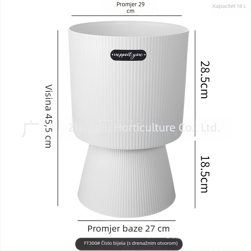 Unutarnji plastični lonac s visokim nogama - premium, lak za održavanje, prozračan, štedljiv s vodom, izdržljiv, rimski stil, pogodan za Cymbidium, Phalaenopsis i stablo novca.