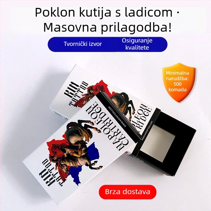 Prilagođena kutija s ladicom za kozmetiku i dodatke za parfeme, kutija od Kraft papira s logom po narudžbi, mala serija