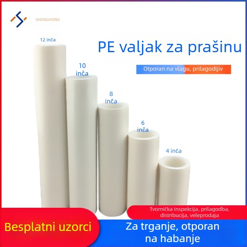 PE ljepljivi valjak za prašinu za bezprašnjenu radionicu, antistatička ručka, veličine 10 i 8 inča