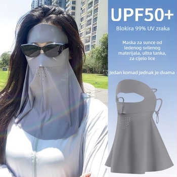 Maska za sunce s punim licem za outdoor biciklizam – prozračna ice silk maska, zaštita za vrat, unisex