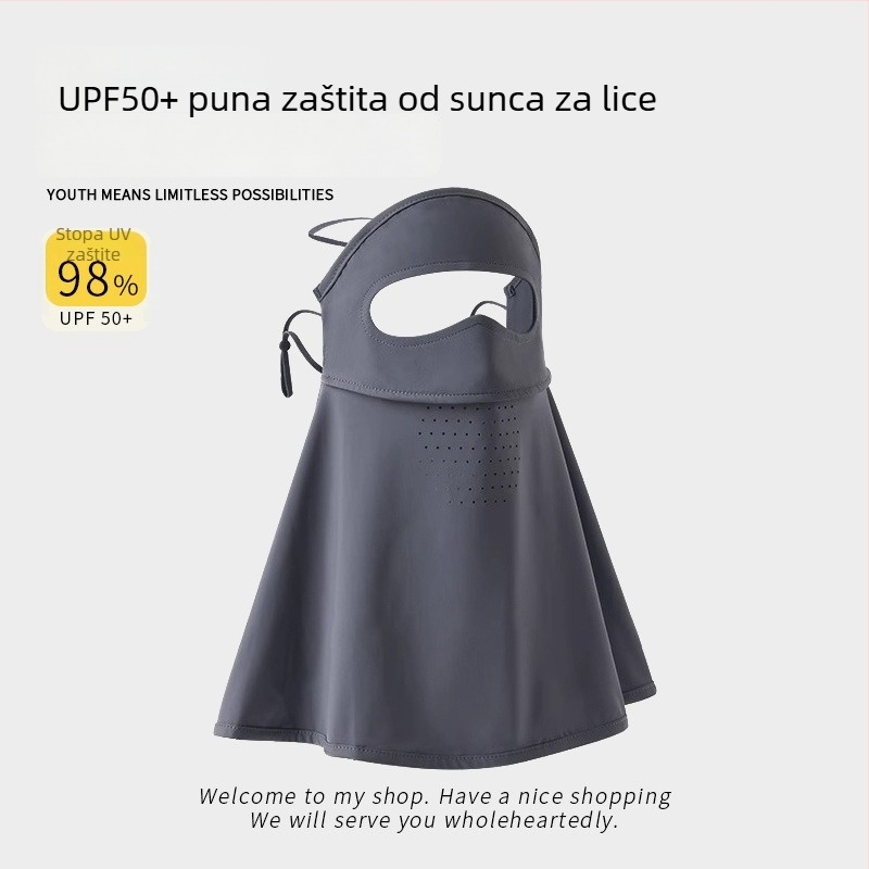 Maska za sunce s punim licem za outdoor biciklizam – prozračna ice silk maska, zaštita za vrat, unisex