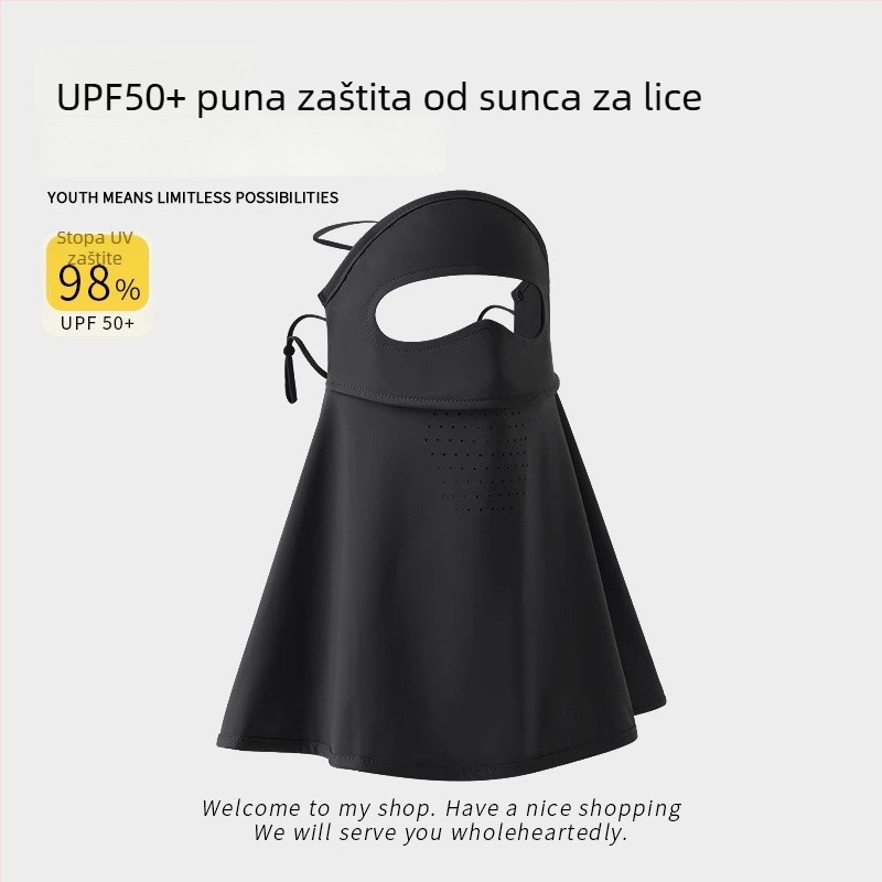 Maska za sunce s punim licem za outdoor biciklizam – prozračna ice silk maska, zaštita za vrat, unisex