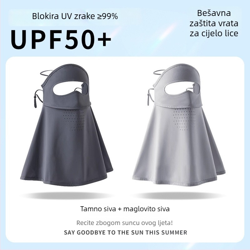 Maska za sunce s punim licem za outdoor biciklizam – prozračna ice silk maska, zaštita za vrat, unisex
