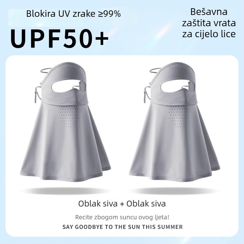 Maska za sunce s punim licem za outdoor biciklizam – prozračna ice silk maska, zaštita za vrat, unisex