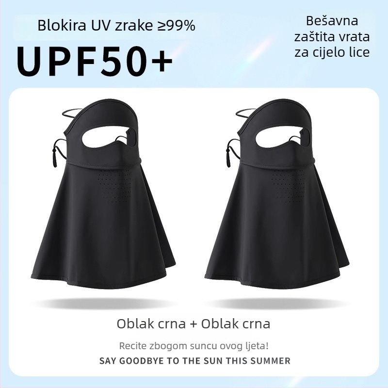 Maska za sunce s punim licem za outdoor biciklizam – prozračna ice silk maska, zaštita za vrat, unisex